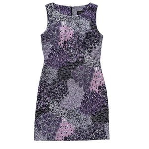 Connected Apparel Women’s Size 6 Purple Paisley Abstract Sleeveless A-line Dress
